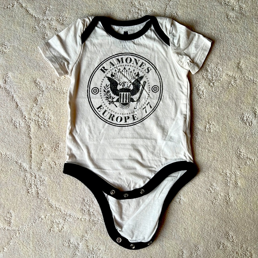 NWOT 12-18month RAMONES Distressed Onesie